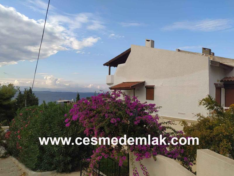 Çeşme Ardıç Yıllık Kiralık Full deniz manzaralı dubleks Yazlık