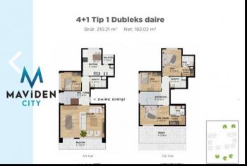 DijitalEmlak'tan Hamitler Maviden City'de Kiralık  4+1 Dublex
