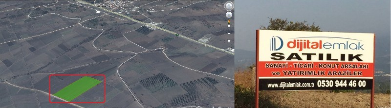 DijitalEmlak 'tan Nilüfer Başköy'de Hızla Gelişen bölgede yola cepheli 25 Dönüm Satılık Kıymetli Arazi.
