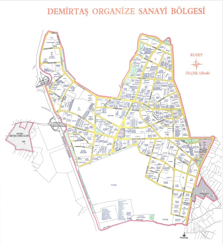 DijitalEmlak'tan DOSAB'da 14.000 m2 Kapatılabilen Satılık 9.500 m2 Sanayi İmarlı Arsa.