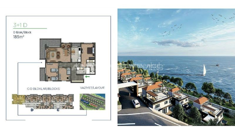 Trabzon’da Yükselen Önü Kapanmaz araklı konakönü villa rezidans  Deniz Manzaralı Geniş Daireler