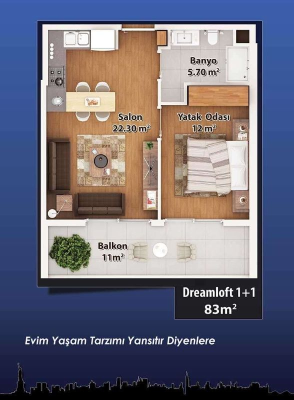 Topraktan Daire | Dream Loft Adana Projesi | SEYHAN | ADANA |  Satılık Daire