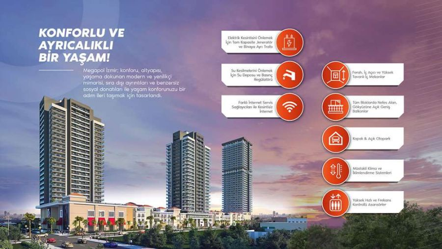 Topraktan Daire | Megapol İzmir Projesi | KARABAĞLAR | İZMİR | 360 Satılık Daire