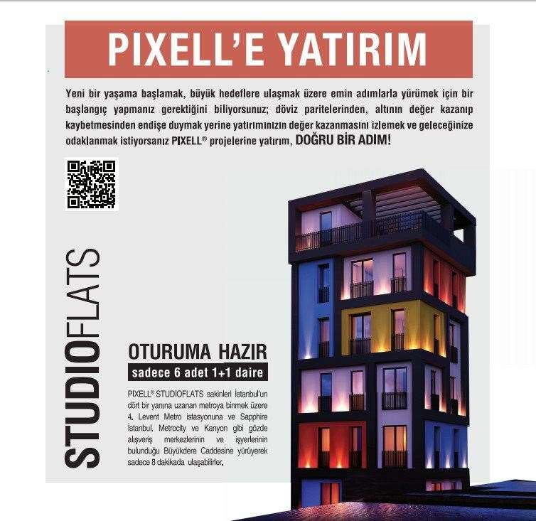 Topraktan Daire | Pixell Studioflats Projesi | KAĞITHANE | İSTANBUL | 6 Satılık Daire
