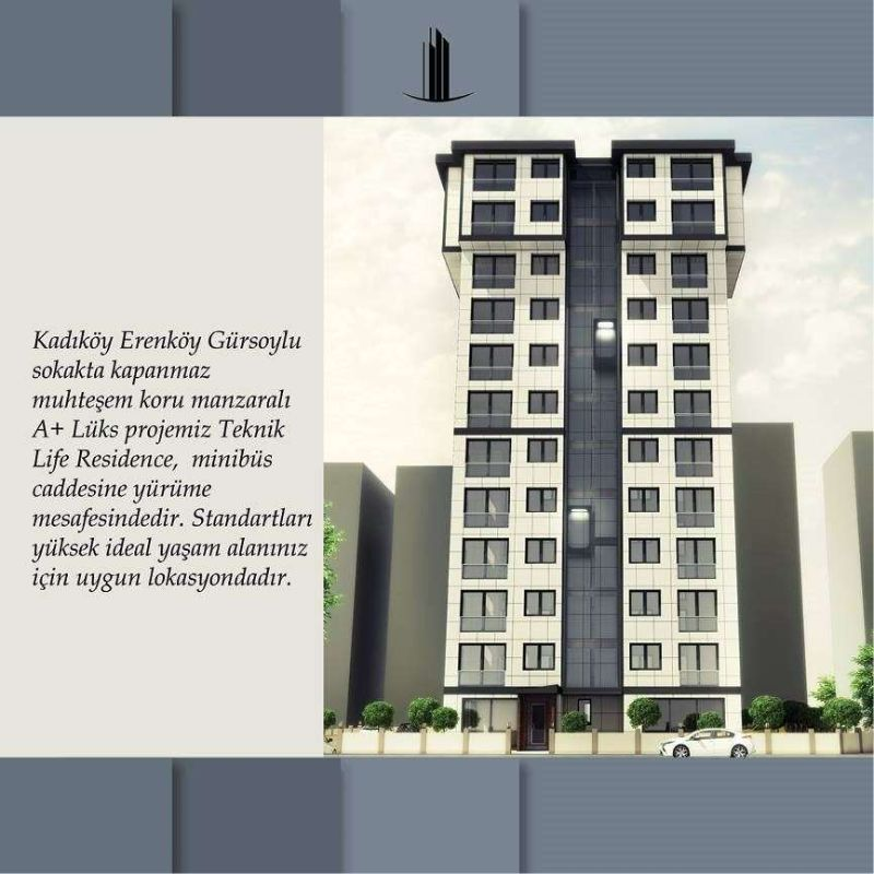 Topraktan Daire | Teknik Apartment Erenköy Projesi | KADIKÖY | İSTANBUL | 40 Satılık Daire