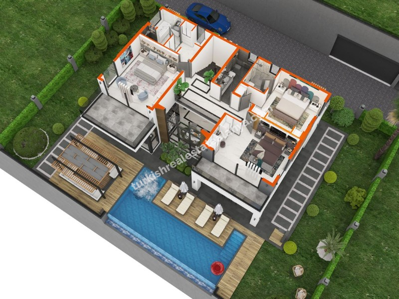 3+1  villa for sale Alanya Turkey- 3+1 villa for sale Kargıcak  TYPE 1 