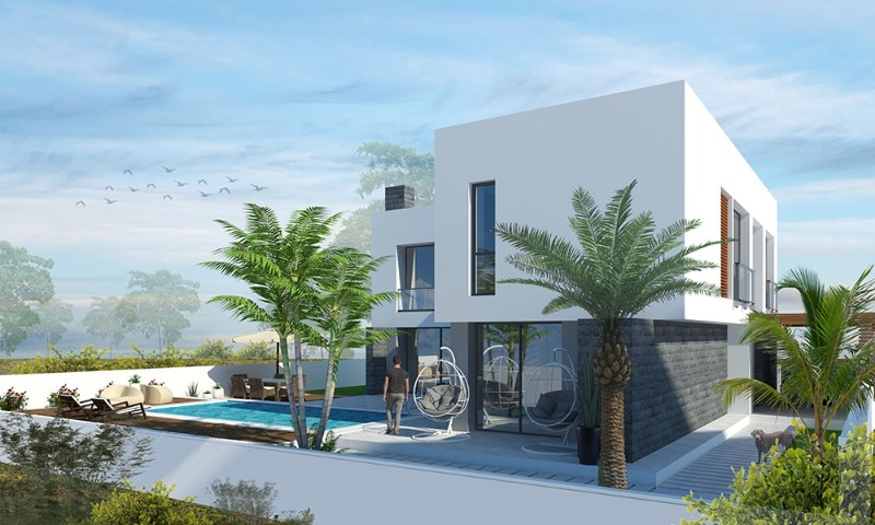Kıbrıs Girne Çatalköy'de Denize Yakın 4+1 Geniş Bahçeli Lüks Dubleks Villa