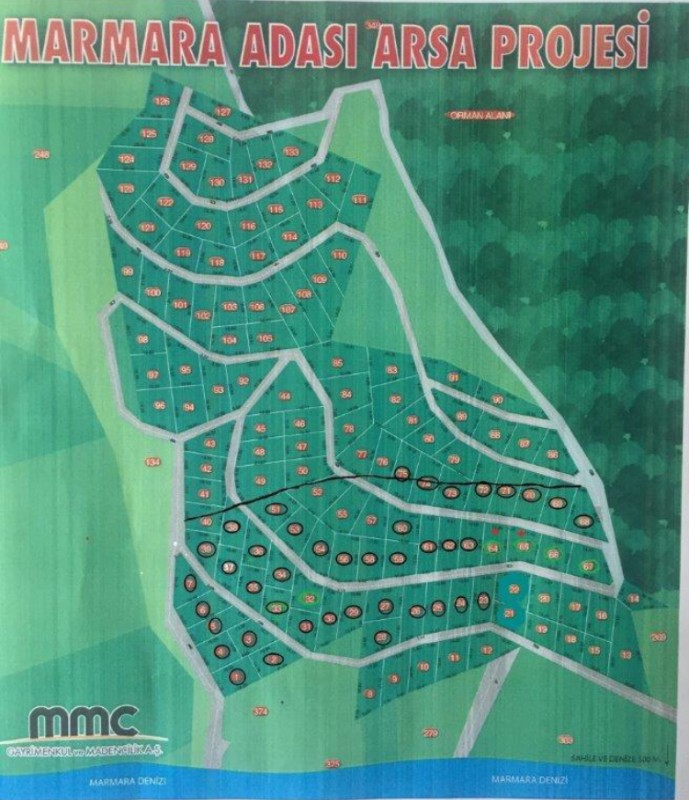 DijitalEmlak'tan Marmara Adası Topağaç'ta Satılık 412 m2 Arsa.