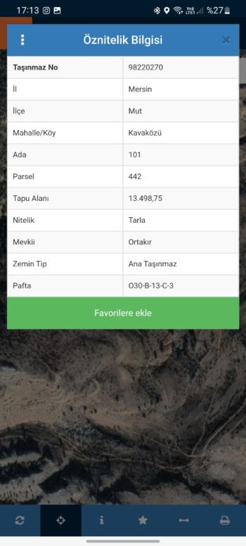 MERSİN MUT'TA 13,5 DÖNÜM YOLA CEPHE TARLA