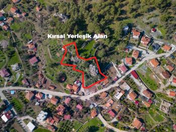 Marmaris Hisarönü Köy İçi İmarlı 2.214 m2 Deniz Manzaralı Arsa