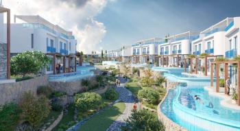 Kıbrıs Girne Lapta da Denize Sıfır Özel Yüzme Havuzlu Ödeme planlı Muhteşem 3+1 Villalar