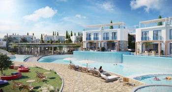 Kıbrıs Girne Lapta da Denize Sıfır Özel Yüzme Havuzlu Ödeme planlı Muhteşem 3+1 Villalar