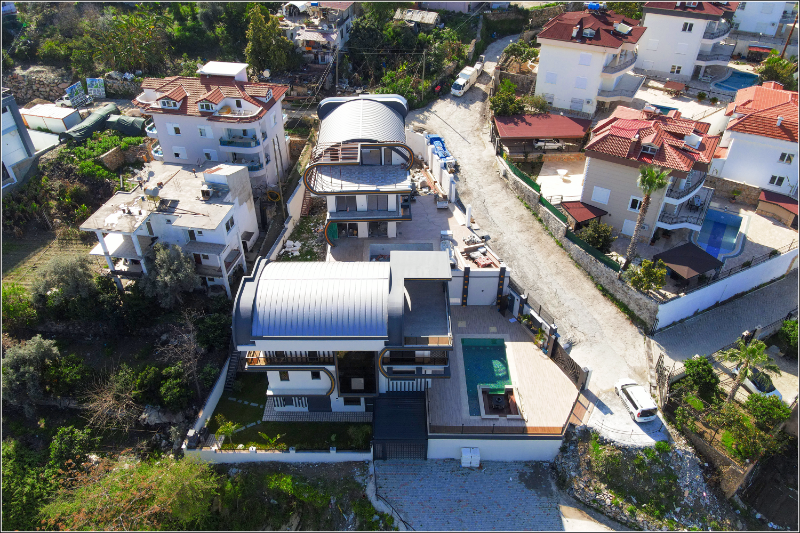 Skyfall Villas A Block in Alanya Kargıcak. 5+1 Rooms 5 Bathrooms 4 Facades Your Luxury Living Space.
