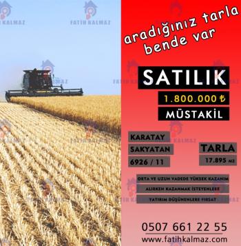 Konya / Karatay / Satılık Tarla Sakyatan Mah. 17.895 M2