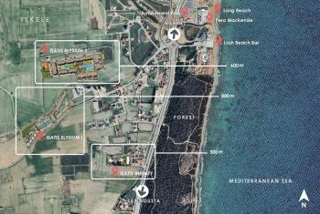 Kıbrıs İskele Long Beach Bölgesinde Site İçerisinde Satılık 1+1Bahçe katı ve Teras Daire