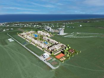 Kıbrıs İskele Long Beach Bölgesinde Site İçerisinde Satılık 1+1Bahçe katı ve Teras Daire