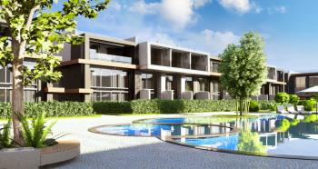 Kıbrıs İskele Long Beach Bölgesinde Site İçerisinde Satılık 1+1Bahçe katı ve Teras Daire