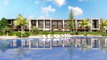 Kıbrıs İskele Long Beach Bölgesinde Site İçerisinde Satılık 1+1Bahçe katı ve Teras Daire