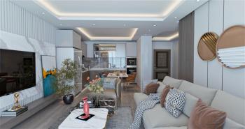 Kıbrıs İskele Long Beach Bölgesinde Site İçerisinde Satılık 1+1Bahçe katı ve Teras Daire