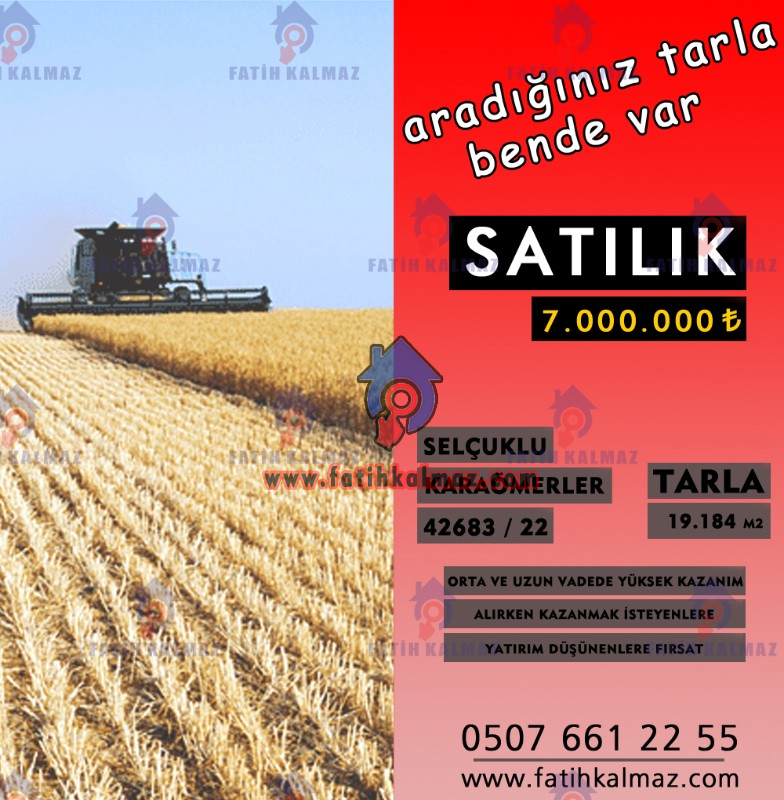Konya / Selçuklu / Satılık Tarla Karaömerler Mah. 19.184 M2