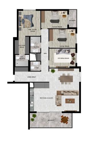 UZAY ILICA'da 3+1 ve 4+1 PROJEDEN SATILIK LÜKS DAİRELER