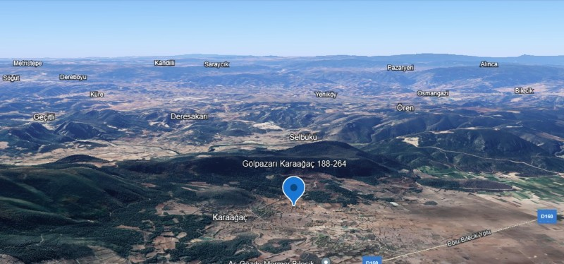 Bilecik Gölpazarı Karaağaç'ta Verimli Tarım Topraklarına Sahip 1.586 m2 Satılık Tarl