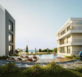Kıbrıs Girne Lapta Bölgesinde Türk Tapulu Havuzlu Site İçerisinde Satılık Teraslı 3+1 Daire