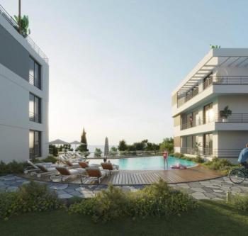 Kıbrıs Girne Lapta Bölgesinde Türk Tapulu Havuzlu Site İçerisinde Satılık Teraslı 3+1 Daire