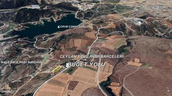 GÜVENAY - ÇORUM BARAJI ÜST TARAFI MANZARALI 1,270 M² SATILIK BAHÇE