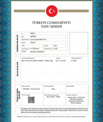 NİGDE MERKEZ İCİNDE 7 ADET BİNA TAPU SAHİBİ PERTA EMLAK ÜMİT TAHMAZ