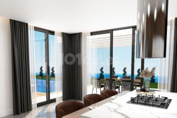 Kıbrıs Girne Çatalköy Bölgesinde Denize Sıfır 960 m2 Arsa İçerisinde 5+1 Süper Lüks Türk Tapulu Villa
