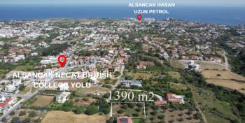 Kıbrıs Girne Alsancak Bölgesinde Önü Kesilmeyen Dağ ve Deniz Manzaralı  Satılık 1390 m2 Arazi
