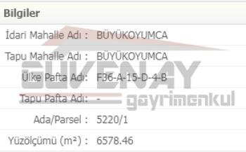 SAMSUN ATAKUM BÜYÜKOYUMCA'DA 6,500 M² SATILIK ARSA