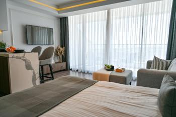 KKTC İskele'nin En İyi Projesi Grand Sapphire'de C Blokta Deniz Manzaralı Satılık 1+0 Fırsat Daire