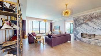 KKTC Girne Esentepe'de Site İçerisinde Deniz Manzaralı 3+1 Ultra Lüks Özel Teraslı Penthouse