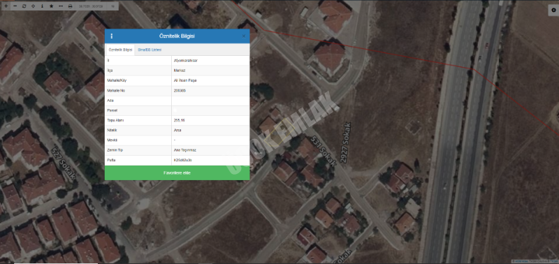 AFYON ÜÇOK EMLAKTAN ALİ İHSAN PAŞA MAH DA SATILIK 255M² ARSA
