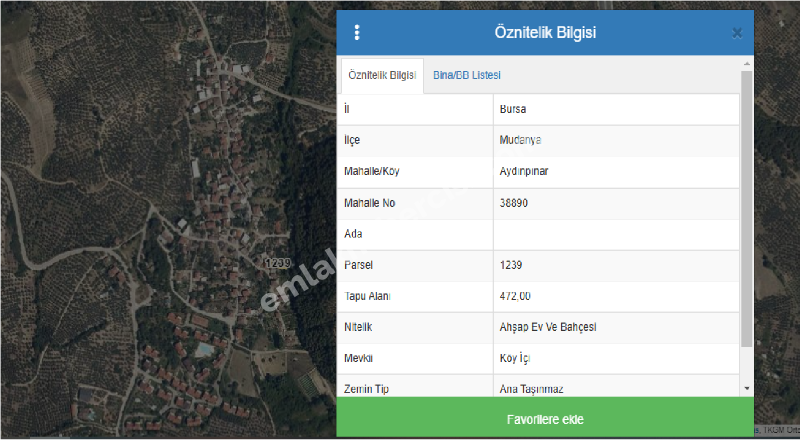 EMLAK HABERCİSİ' NDEN MUDANYA AYDINPINAR'DA KÖYİÇİ 472m2 AHŞAP EV ve BAHÇELİ KAYITLI İMARLI ARSA