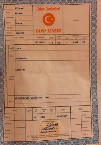 ALANYA ORHANKÖY'DE SAHİBİNDEN ACİL SATILIK 2994 M2 TARLA!!!