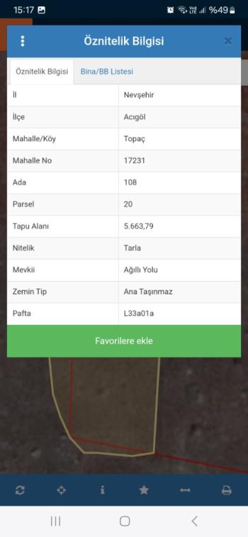 NEVŞEHİR Acıgöl Ağıllı Köyü'nde 5663 m² Satılık Tarla!