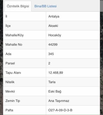 GÜVENAY - ÇORUM ANTALYA AKSEKİ MEVKİİ HOCAKÖY 12,468 M² SATILIK TARLA 