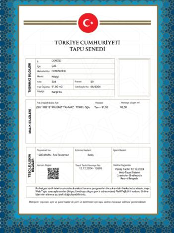 DENİZLİ ÇAL MÜSTAKİL EV TAPU SAHİBİ PERTA EMLAK ÜMİT TAHMAZ