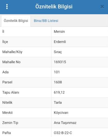 ASLAN'DAN SIRAÇ'TA MÜSTAKİL TAPULU 620 M2 CAZİP FİYATLI TARLA