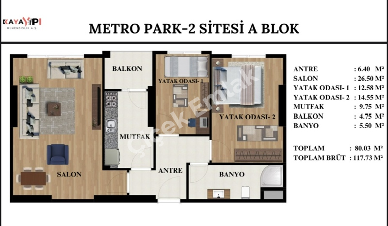 Eyüpsultan Metro Park 2'de Sıfır 2+1 ve 3+2 Daireler – Metroya 2 Dakika, Balkonlu, Krediye Uygun