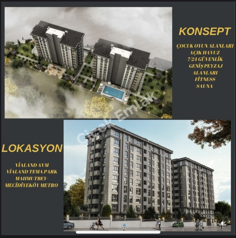 Eyüpsultan Metro Park 2'de Sıfır 2+1 ve 3+2 Daireler – Metroya 2 Dakika, Balkonlu, Krediye Uygun