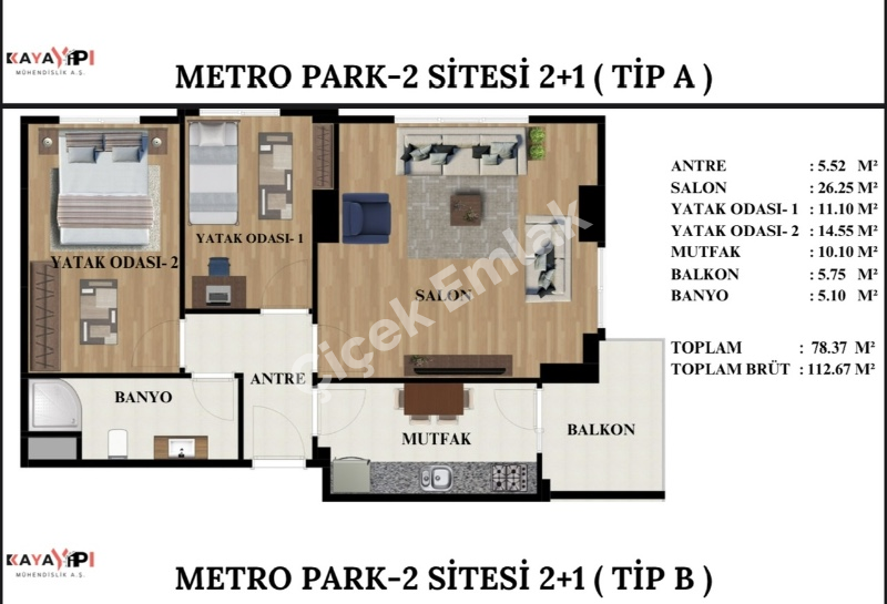 Eyüpsultan Metro Park 2'de Sıfır 2+1 ve 3+2 Daireler – Metroya 2 Dakika, Balkonlu, Krediye Uygun