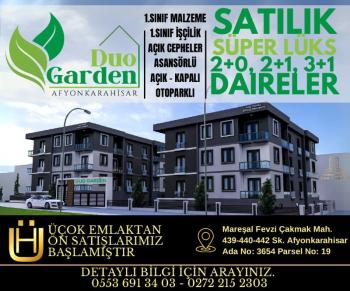 AFYON ÜÇOK EMLAKTAN MAREŞAL MAH SATILIK TEMELDEN LÜKS DAİRELER