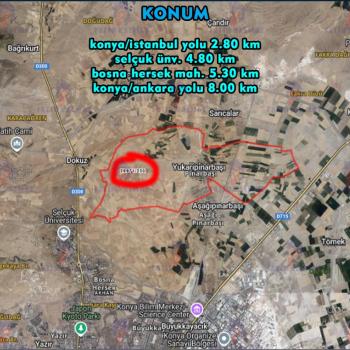 Konya / Selçuklu / Satılık Tarla YukarıPınarbaşı Mah. 10.300 M2 (Hisseli)