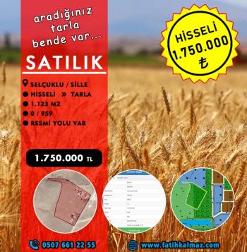 Konya / Selçuklu / Satılık Tarla Sille Ak Mah. 1.123 M2 (Hisseli)