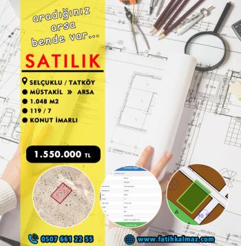 Konya / Selçuklu / Satılık Arsa Tatköy Mah. Doğu Dağ 1.048 M2