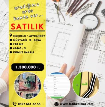 Konya / Selçuklu / Satılık Arsa Meydanköy Mah. Konut İmarlı 710 M2